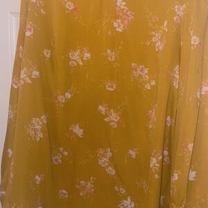 Floral Mustard Yellow Dress
